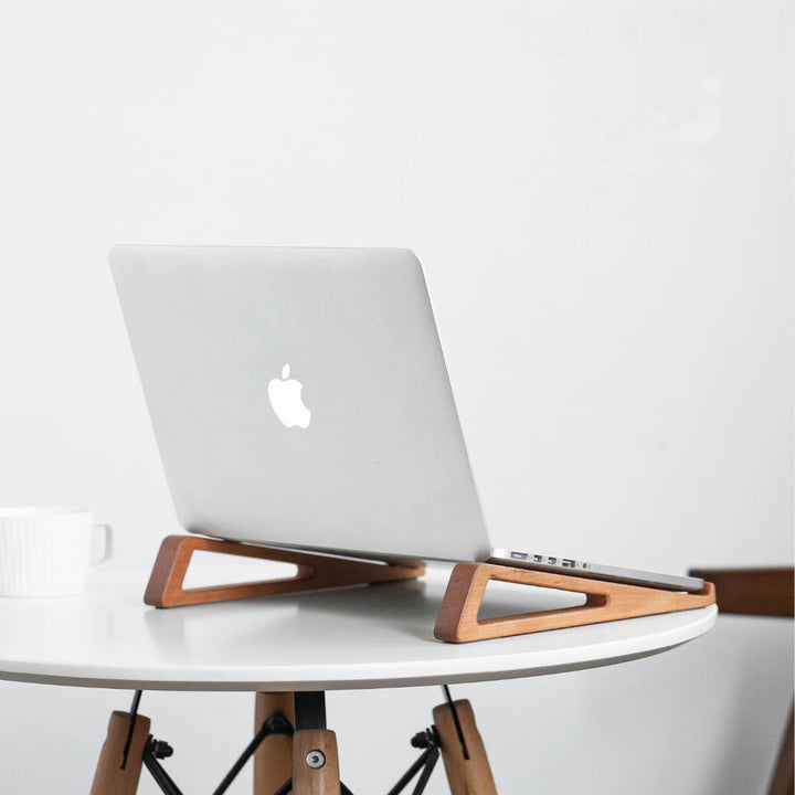 Wooden Adjustable Laptop Stand – Portable Ergonomic Foldable Desk Riser