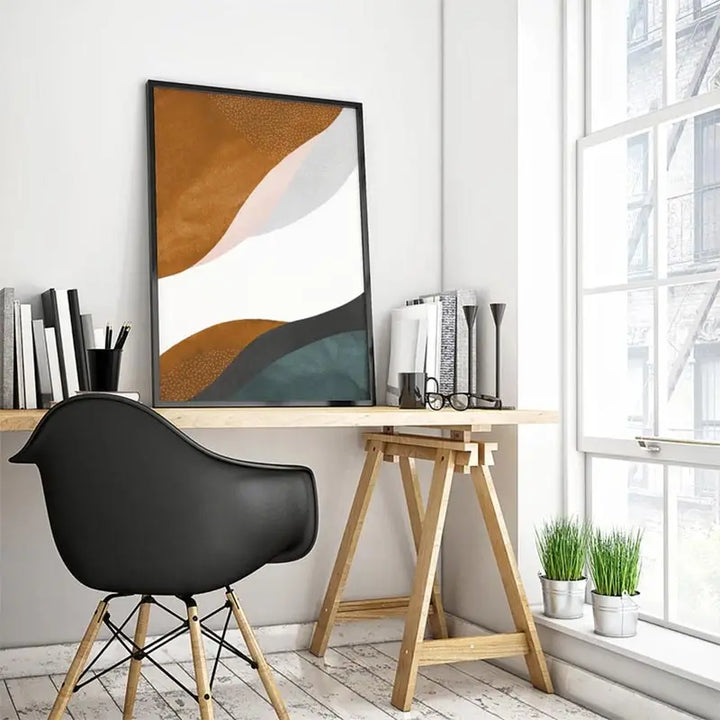 Navy Blue Abstract Canvas Print – Modern Wall Art Decor