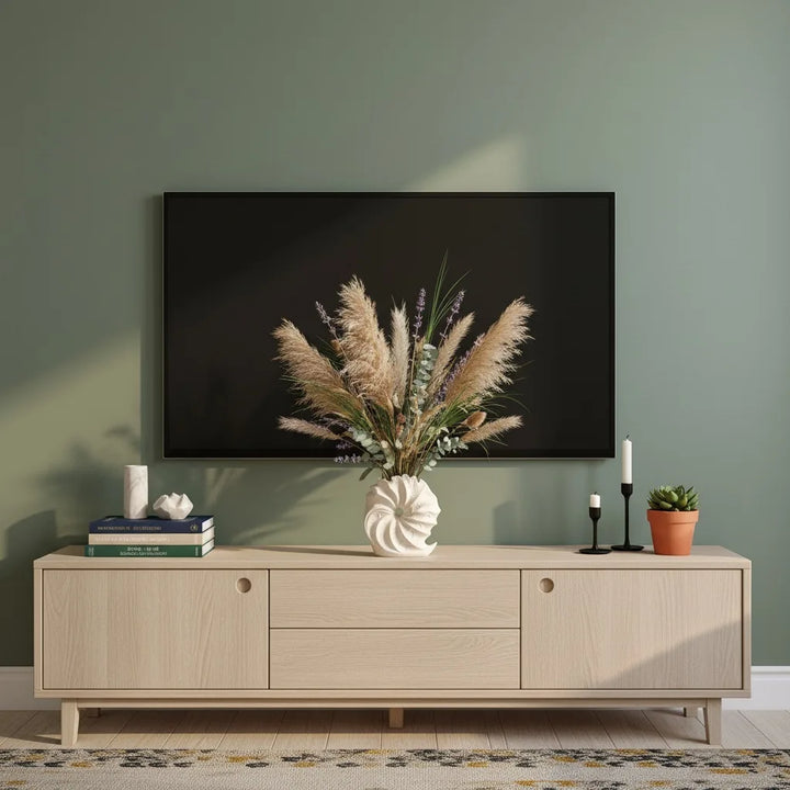 Beige Ceramic Conch Vase – Modern Coastal Table Decor