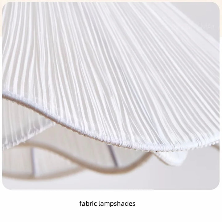 Nordic Fabric LED Chandelier – Modern White Pendant Light