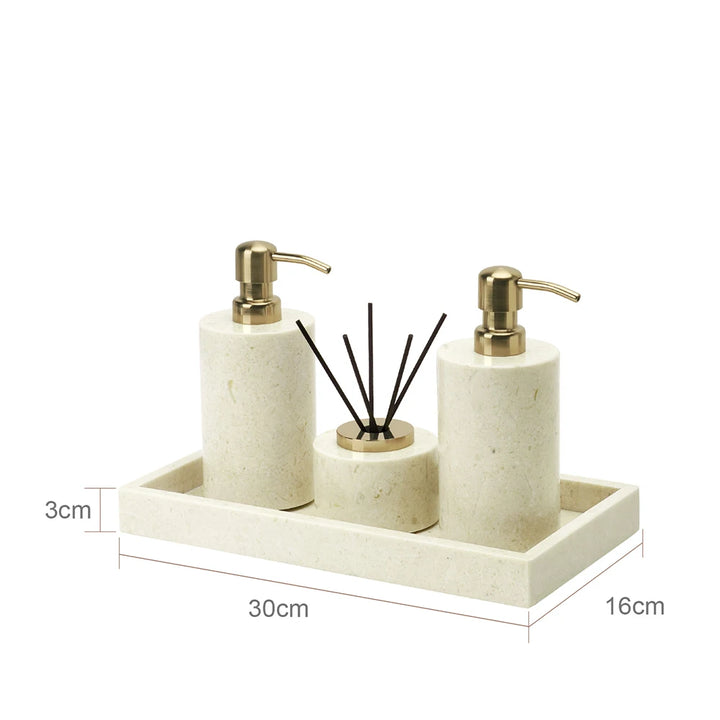 Crema Nuova Marble Bathroom Accessories Set