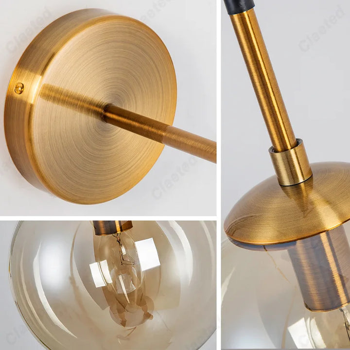 Modern LED Glass Ball Wall Lamp for Bedroom