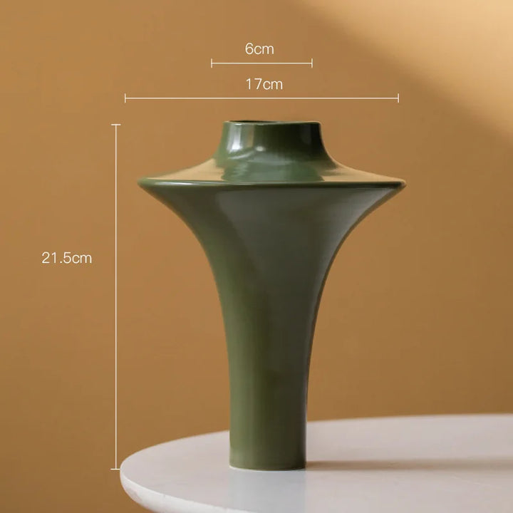 French Cream Ceramic Vase – Minimalist Nordic Centerpiece