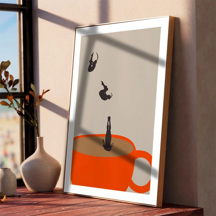 Funny Girl Coffee Wall Art Canvas – Kitchen & Living Room Decor