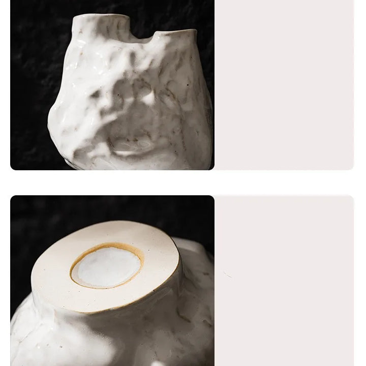 Double Mouth Ceramic Vase – Modern Ikebana Tabletop Decor