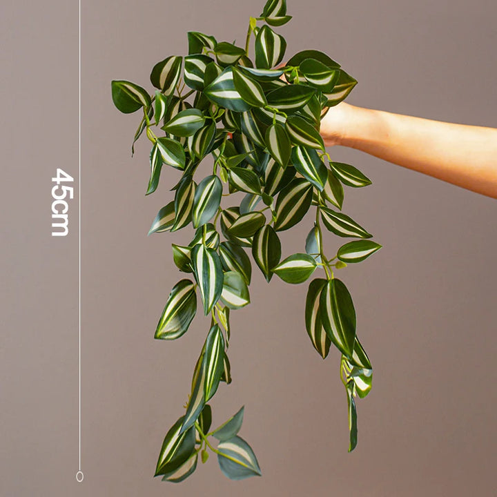 45cm Artificial Hanging Rattan Plant – Faux Begonia Leaf Vine for Wall, Desk & Event Décor