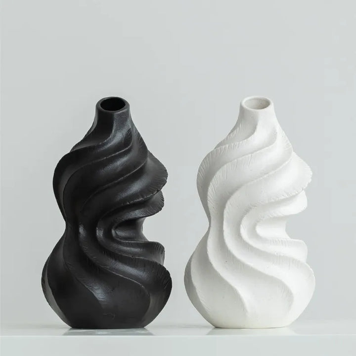 Ceramic Gourd Vase – Nordic Minimalist Flower Pot