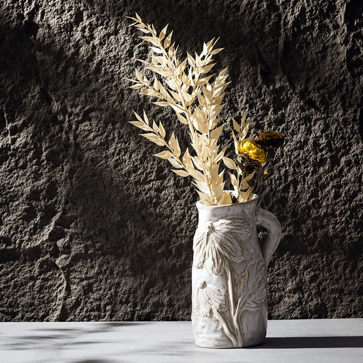 Wabi Sabi Ceramic Vase – Nordic Retro Tabletop Decor