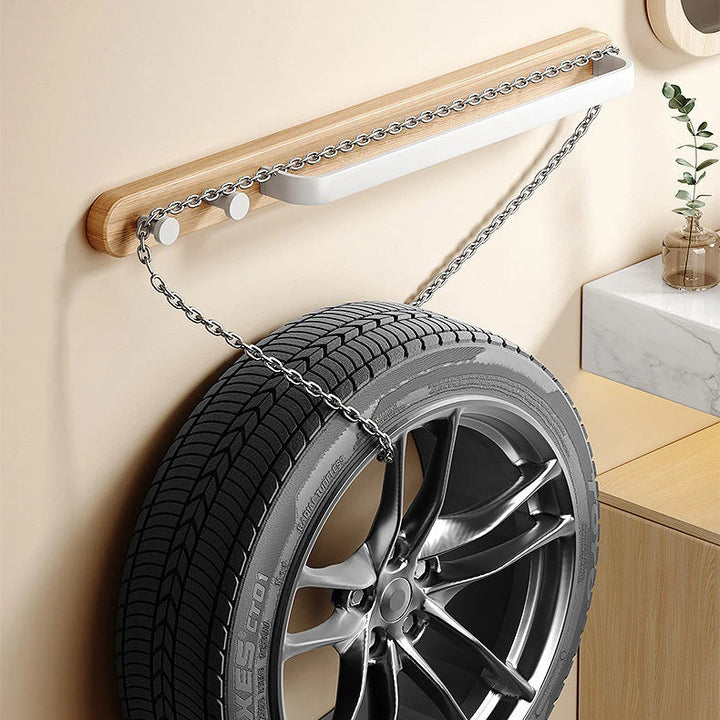 Wood & Aluminum Bathroom Towel Rack – No Punch Hook