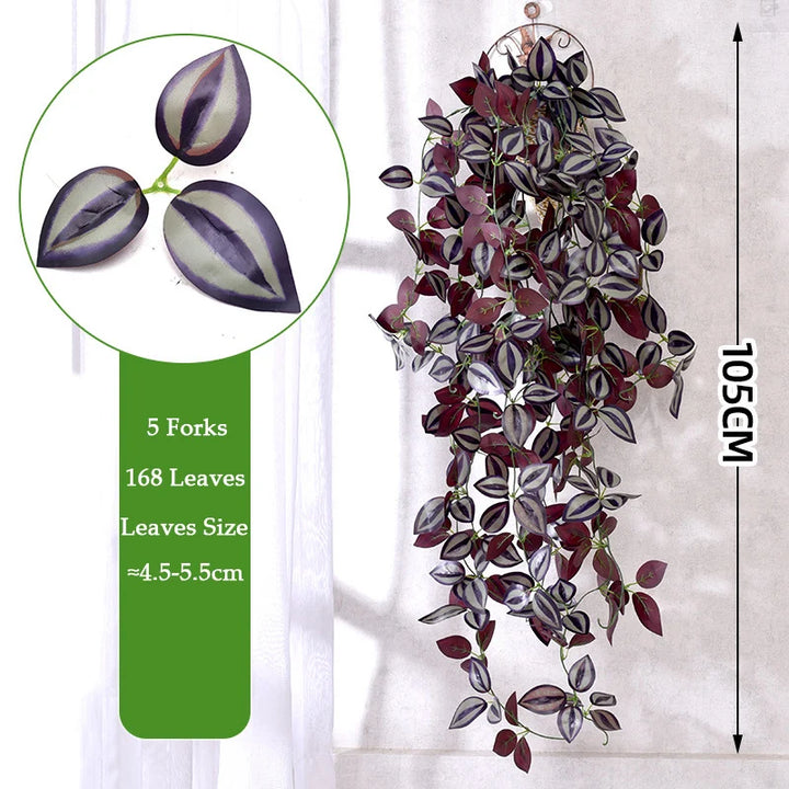 105cm Artificial Ivy Vine – 5 Forks Green Hanging Plant
