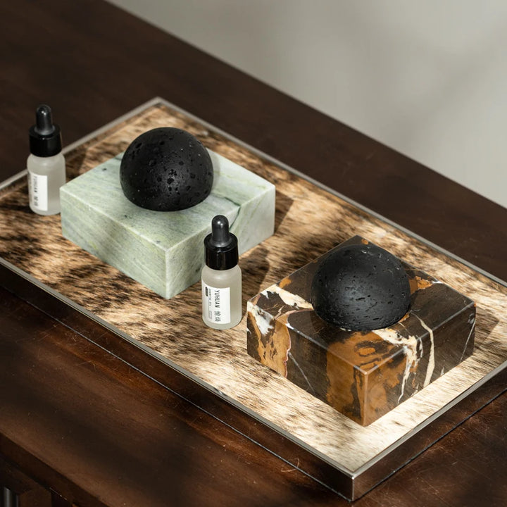 Black Lava Stone Diffuser with Marble Base – Luxury Home SPA