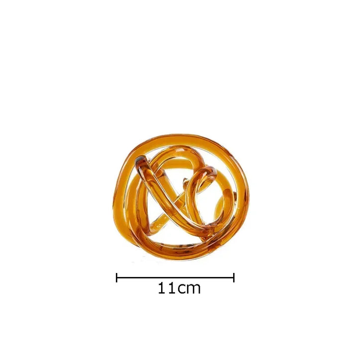 Transparent Glass Knot Sculpture – Modern Art Ornament