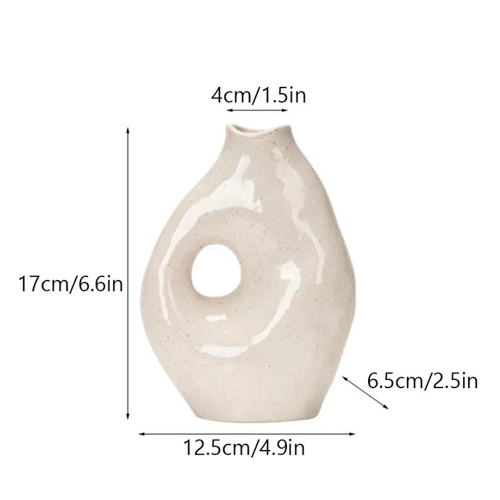 Modern Ceramic Decorative Vase – Small Nordic Style Flower Pot for Bedroom, Living Room & Interior Home Decor