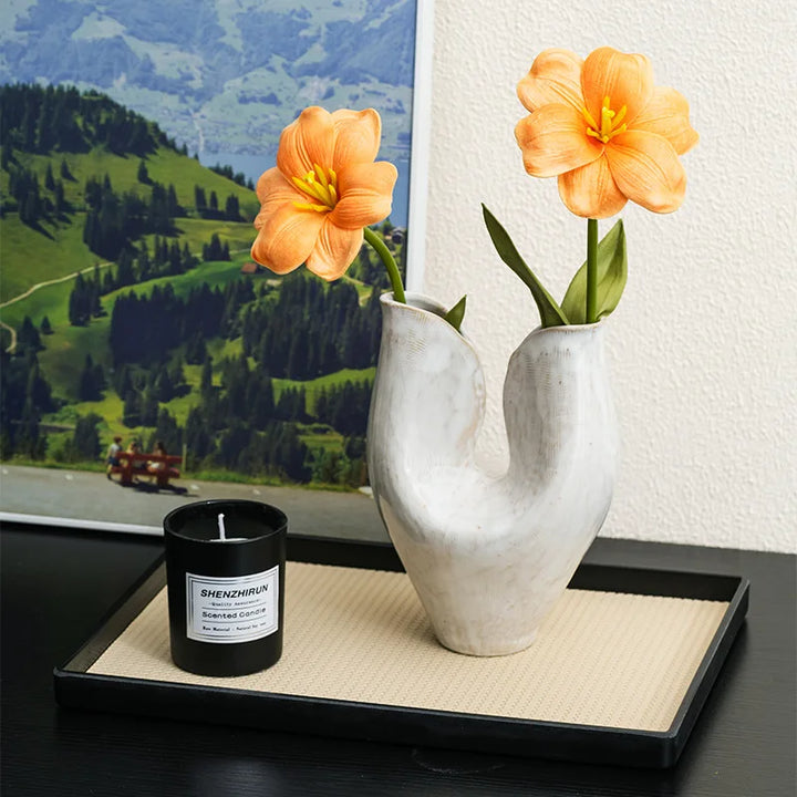 Double Mouth Ceramic Vase – Nordic Retro Home Decor