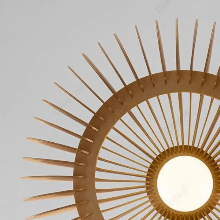 Creative Wooden LED Pendant Light – Vintage Modern Ceiling Lamp