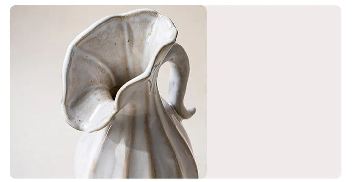 One-Handled Ceramic Vase – Modern Nordic Minimalist Decor