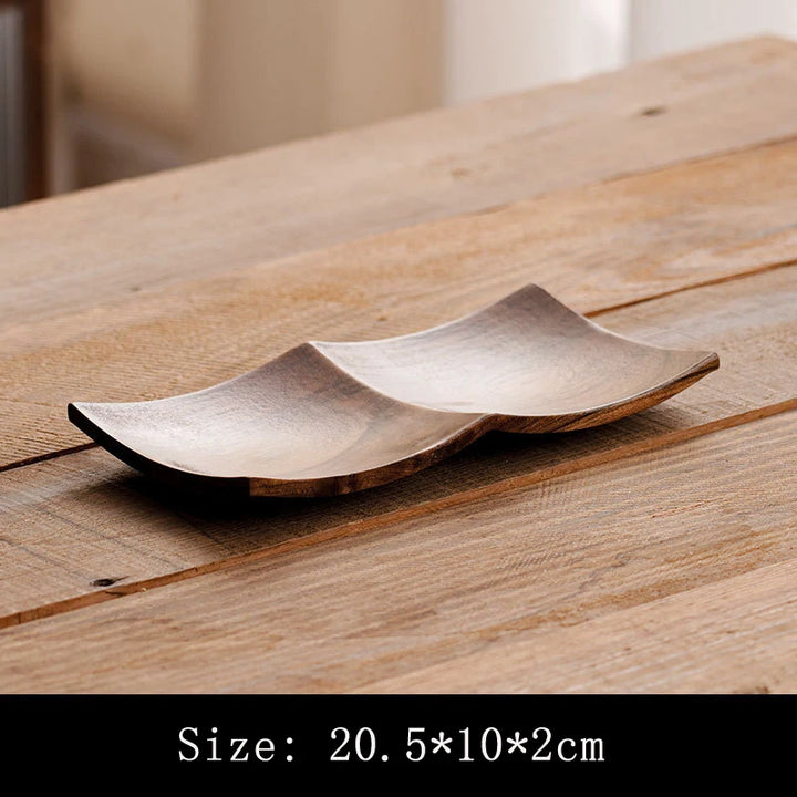 Black Walnut Wood Serving Tray – Handmade Tea & Snack Organizer for Desserts, Nuts, and Home Table Decor