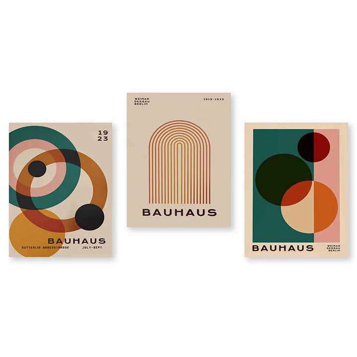 Vintage Bauhaus Geometric Canvas Print – Modern Wall Art