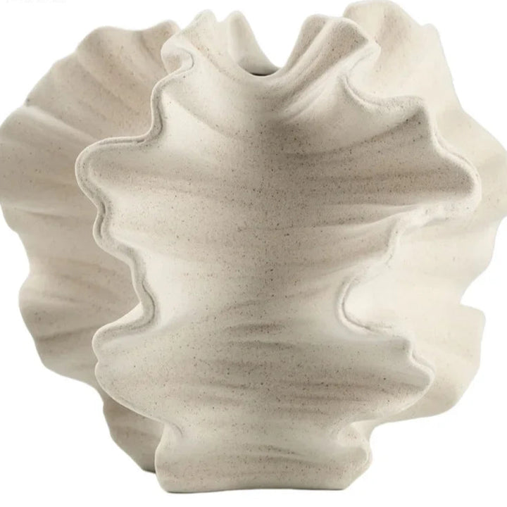 Abstract Ceramic Wrinkle Vase – Modern Decorative Flower Pot