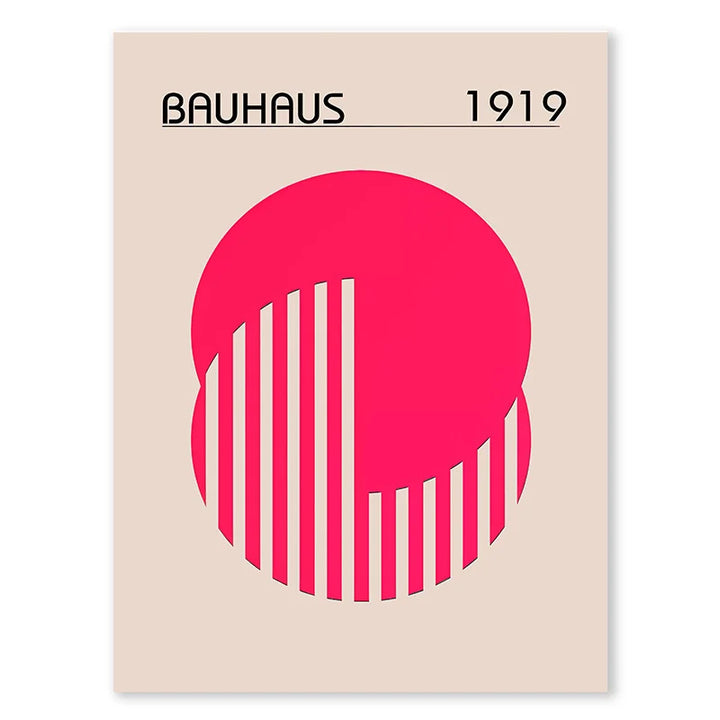 Pink Bauhaus Abstract Canvas Print – Modern Wall Art