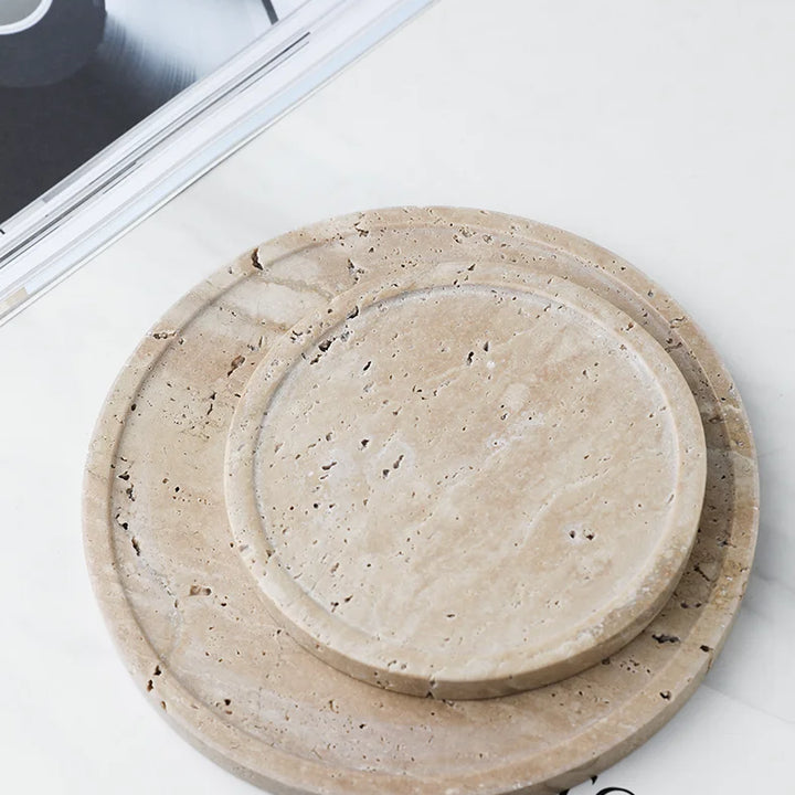 Minimalist Travertine Marble Tray – Vanity & Jewelry Decor