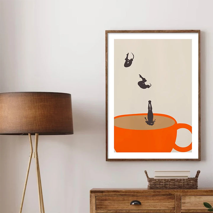 Funny Girl Coffee Wall Art Canvas – Kitchen & Living Room Decor