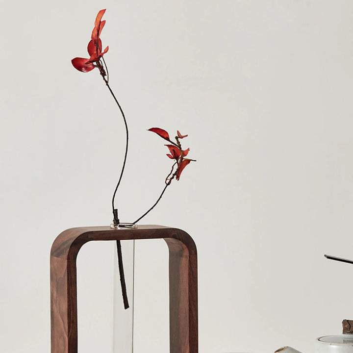 Rectangle Solid Wood Hydroponic Vase – Retro Glass Terrarium