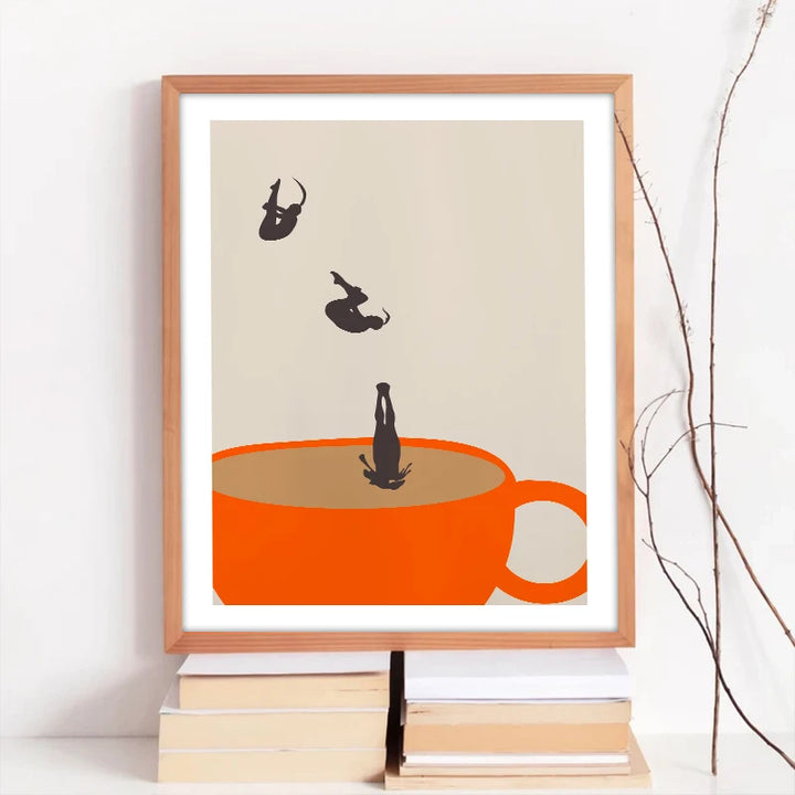 Funny Girl Coffee Wall Art Canvas – Kitchen & Living Room Decor