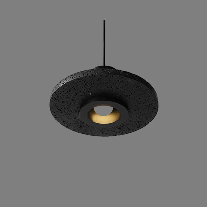 Industrial Black Stone Pendant Lamp – Nordic Retro LED Chandelier