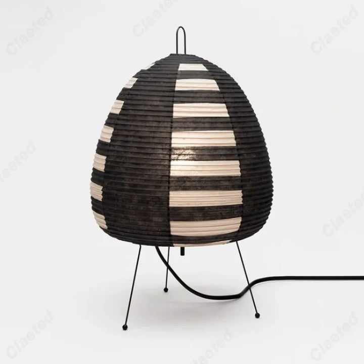 Minimalist Rice Paper LED Table Lamp – Retro Japanese Style Decorative Lighting for Bedroom & Living Room
