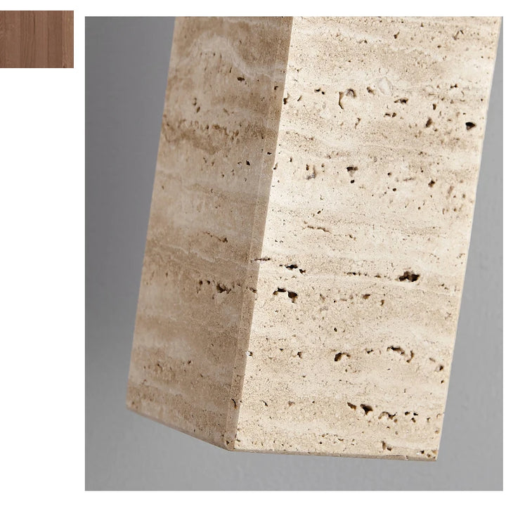 Yellow Travertine Pendant Lamp – Wabi-Sabi Marble Light