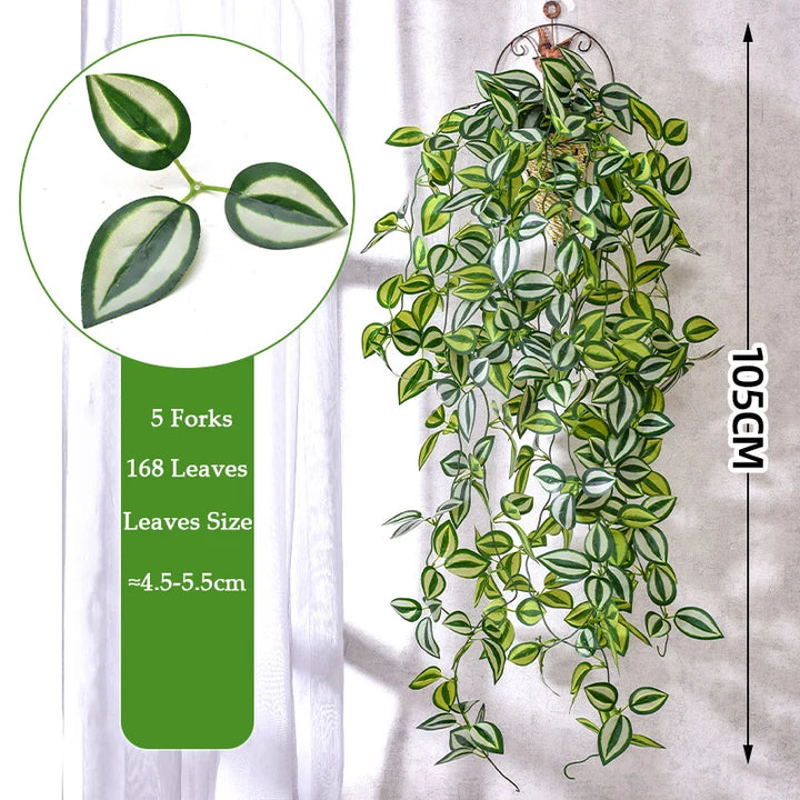 105cm Artificial Ivy Vine – 5 Forks Green Hanging Plant