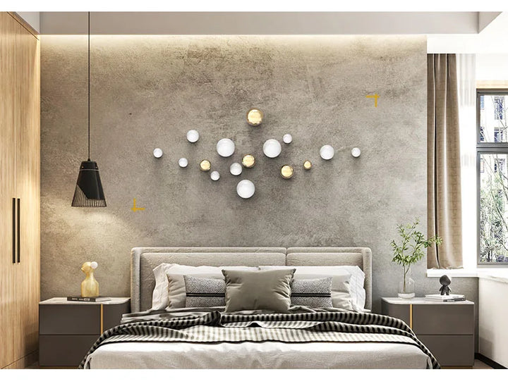 Golden and Silver Ball Wall Hanging Set – Modern Decor