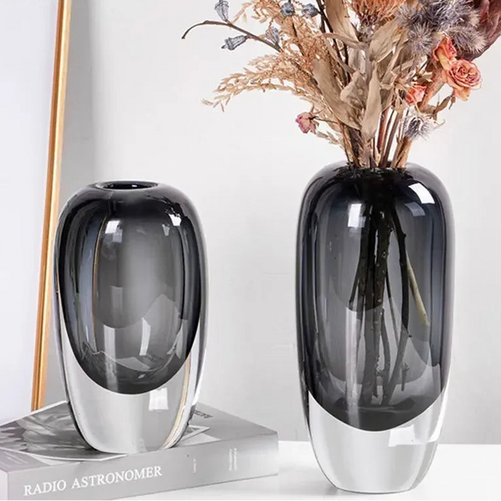 Transparent Crystal Glass Vase – Modern Flower Arrangement Decor