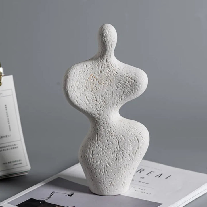 Scandinavian White Ceramic Vase – Minimalist Home & Wedding Decoration for Desk, Bedroom, and Office