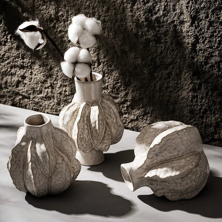 Unique Ceramic Nordic Vase – Modern Boho Table Centerpiece