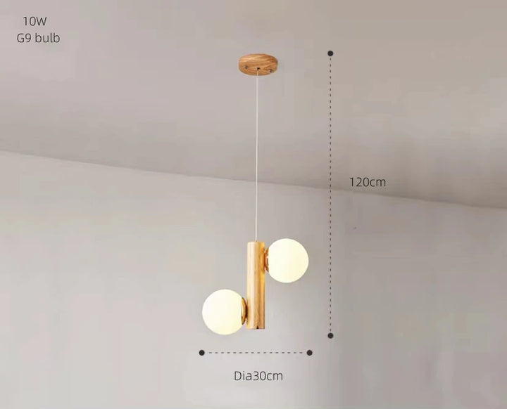 Nordic Wood Pendant Light – Modern Chandelier for Dining Room, Kitchen Island, Bedroom or Living Space (2/5/7 Heads)