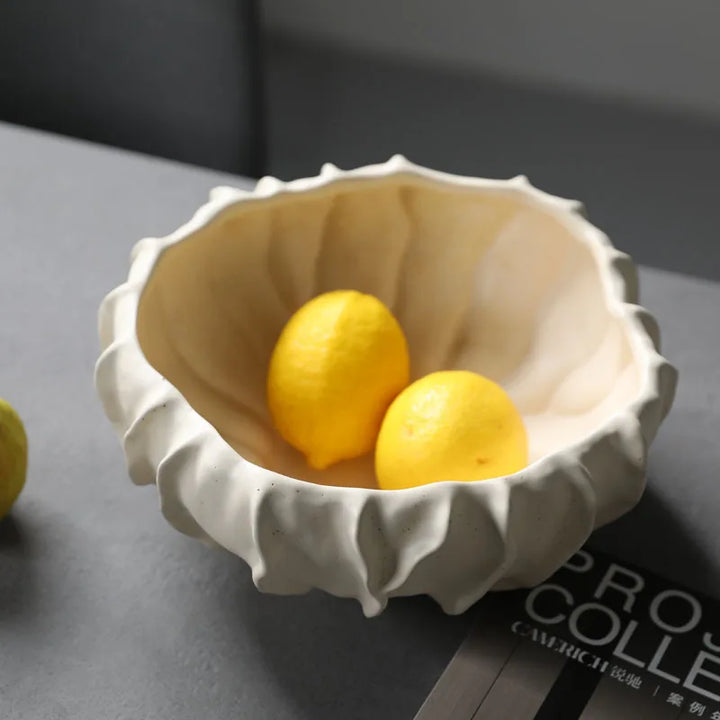 Geometric Pleated Resin Fruit Bowl – Modern Decorative Tray for Tabletop & Home Accessories