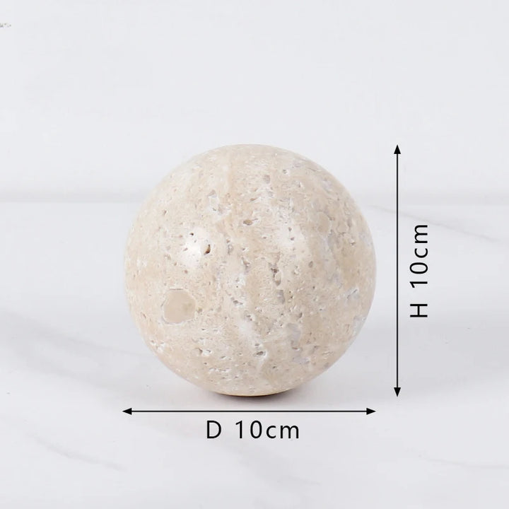 Minimalist Travertine Stone Sculpture – Luxury Natural Marble Ornament for Coffee Table, Shelf, Entryway, or Living Room Decor