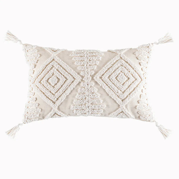 Boho Tufted Pillow Cover – Tassel Cotton Cushion Case