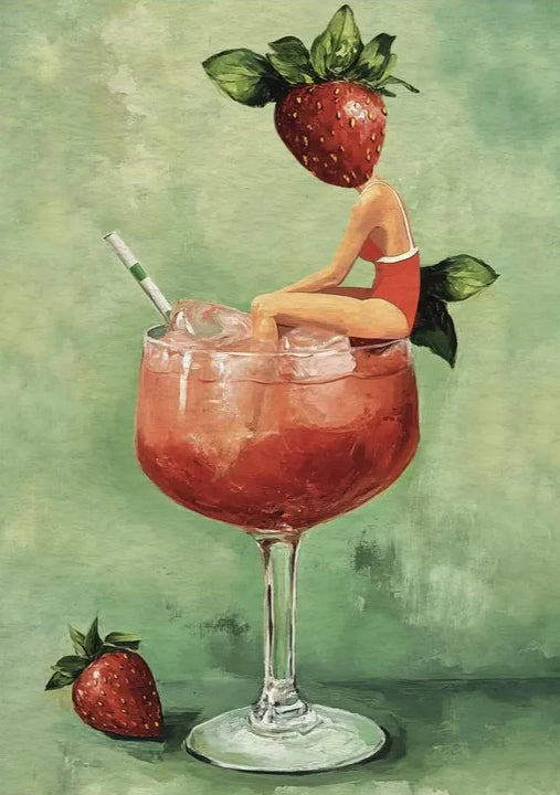 Cocktail Party Poster – Fun Canvas Wall Art with Martini, Margarita & Wine Theme | Retro Bar, Kitchen & Club Decor