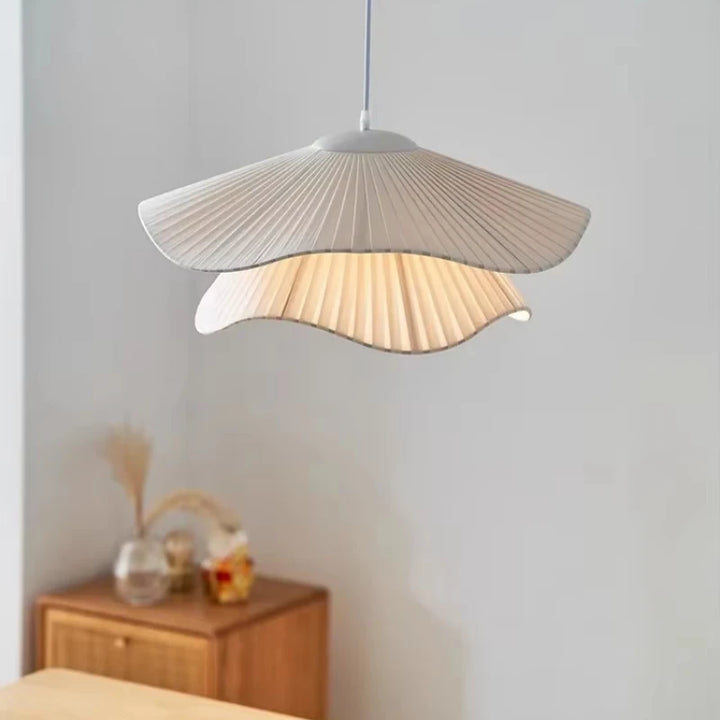 Nordic Fabric Pendant Light – White E27 LED Chandelier
