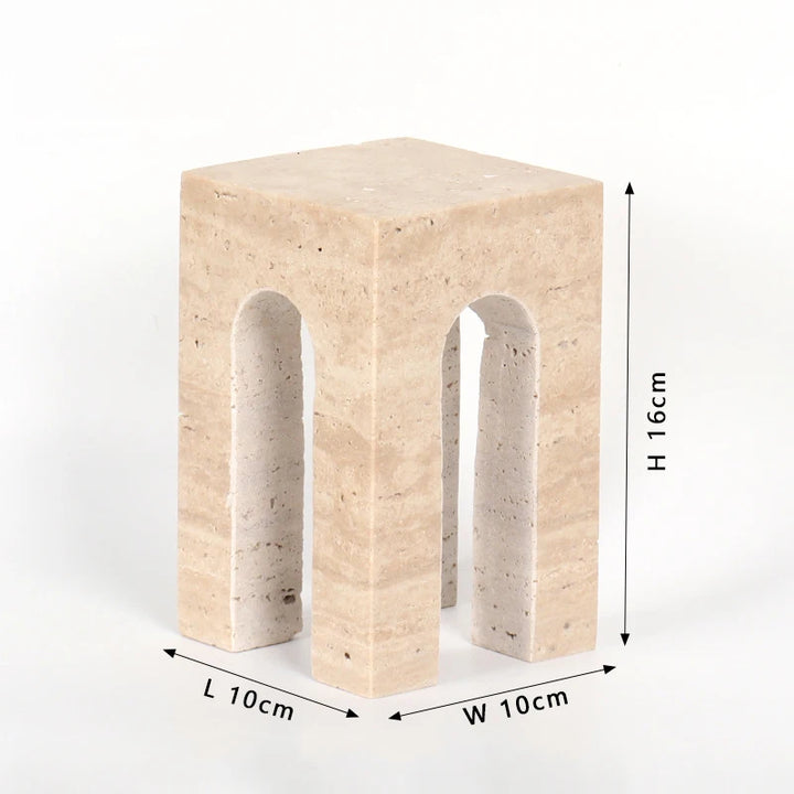 Minimalist Travertine Sculpture – Luxury Marble Home Décor