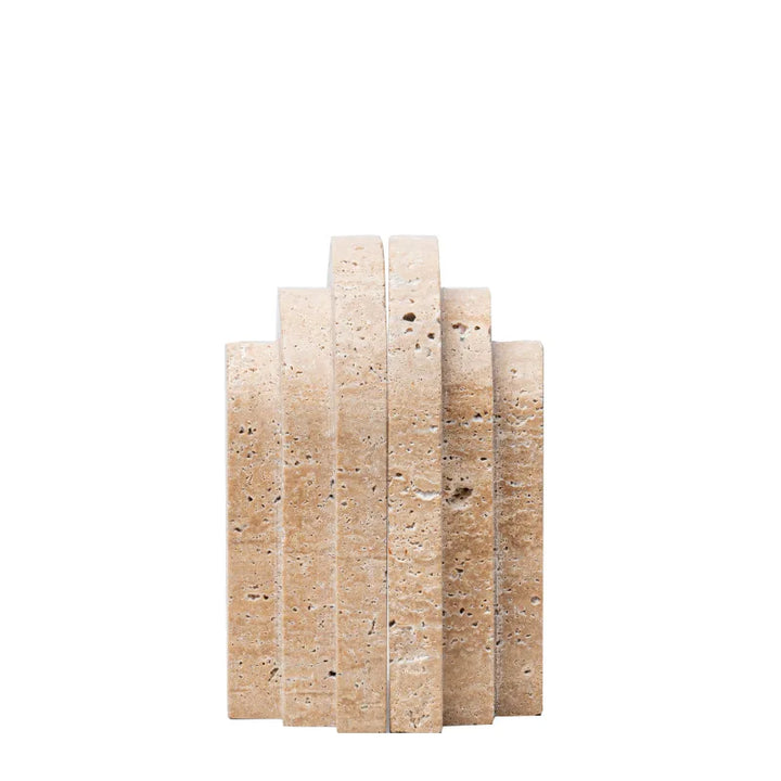 Natural Travertine Marble Bookends – U Shape Stone Holder