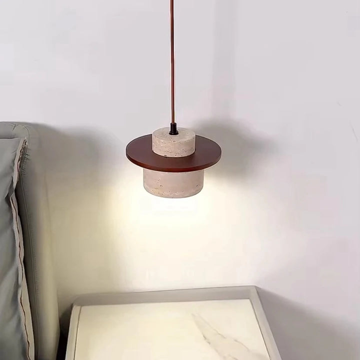 Japanese Minimalist Stone Pendant Light – LED Indoor Lamp
