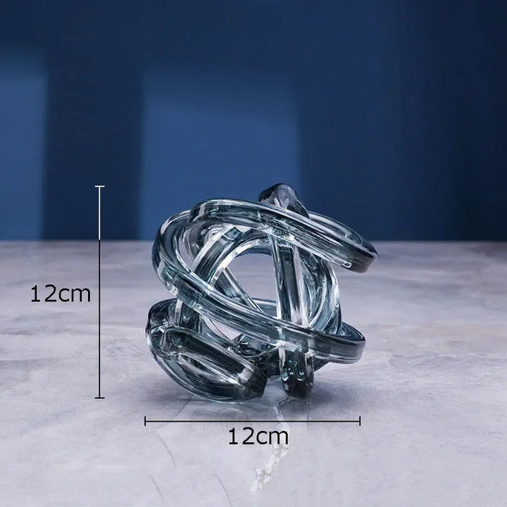 Twisted Glass Chain Sculpture – Modern Transparent Decor