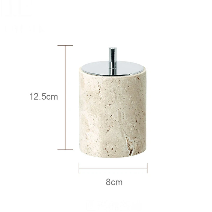 Beige Travertine Marble Bathroom Set – Luxury 9-Piece Natural Stone Accessories