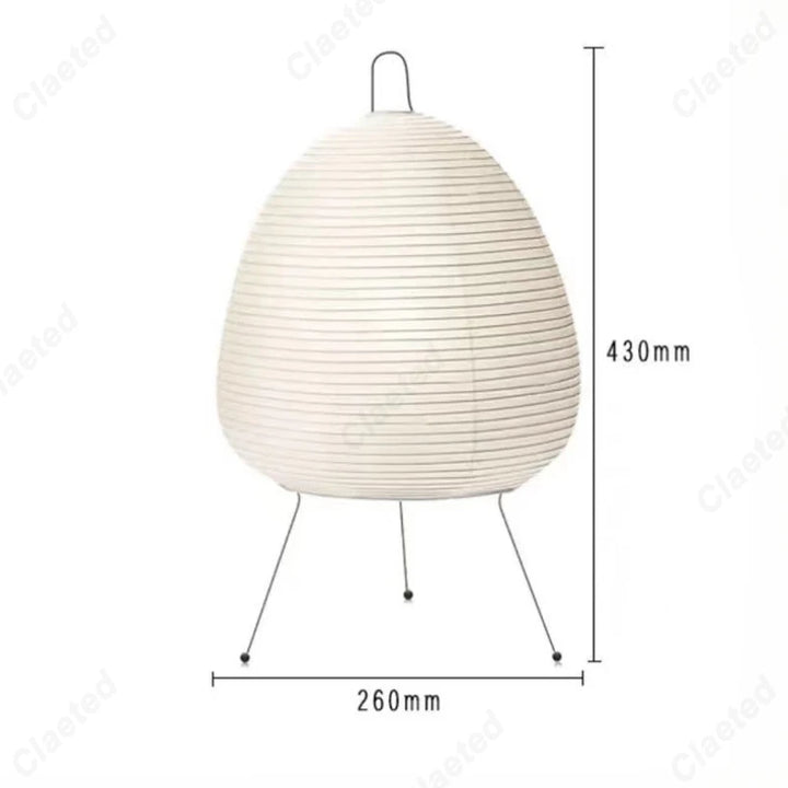 Minimalist Rice Paper LED Table Lamp – Retro Japanese Style Decorative Lighting for Bedroom & Living Room