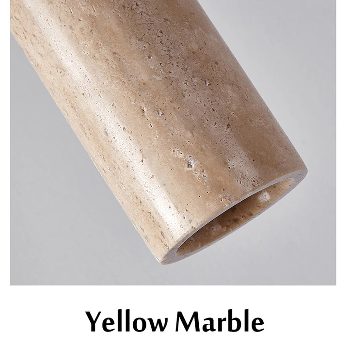 Yellow Travertine Pendant Lamp – Wabi-Sabi Marble Light