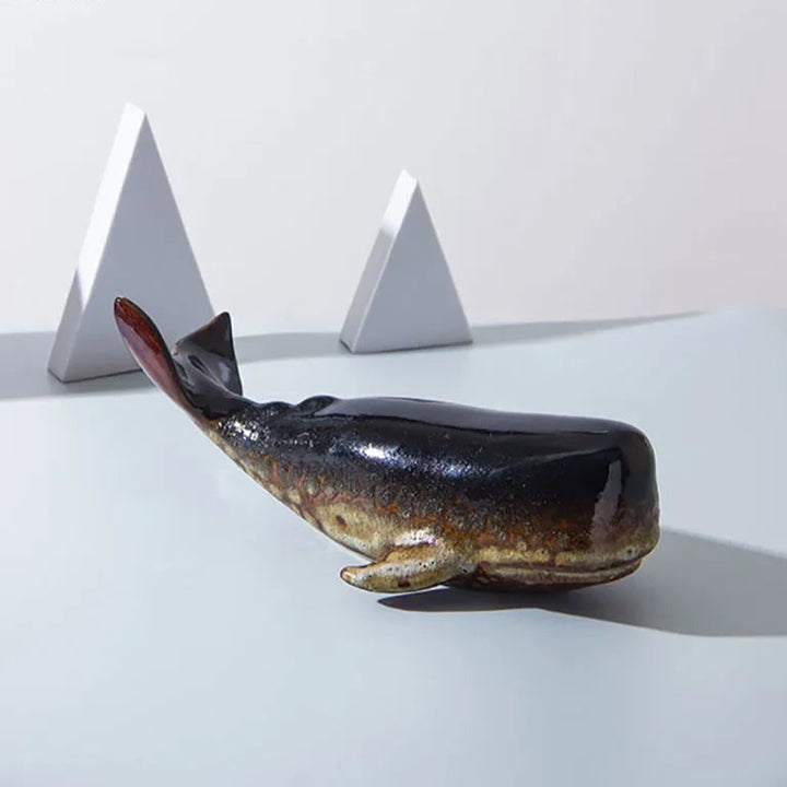 Creative Whale Ceramic Sculpture – Modern Ocean Decor